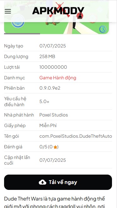 Hướng Dẫn Cài Đặt Và Tải Dude Theft Wars Hack