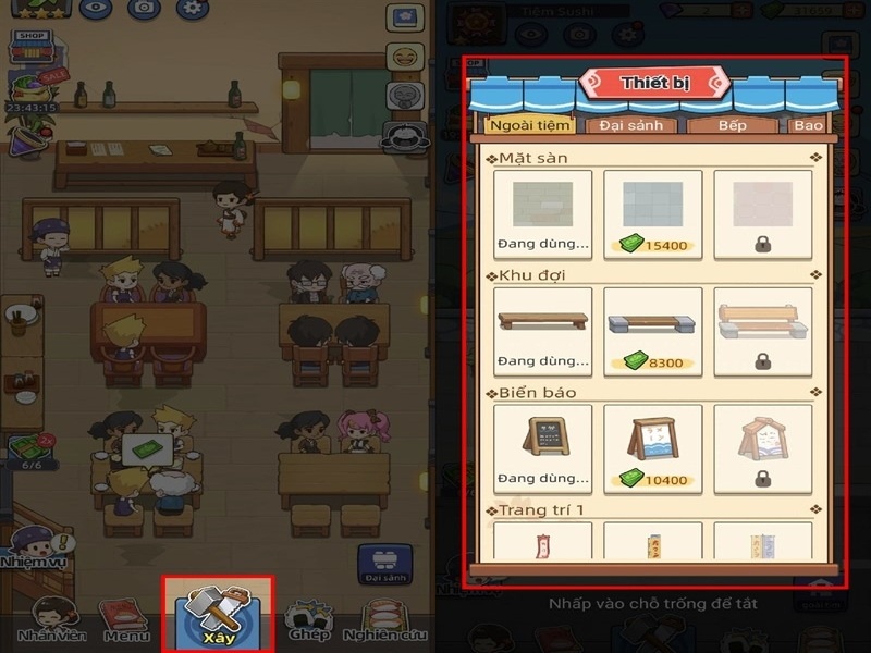 Hack Tiệm Sushi Mơ Ước
