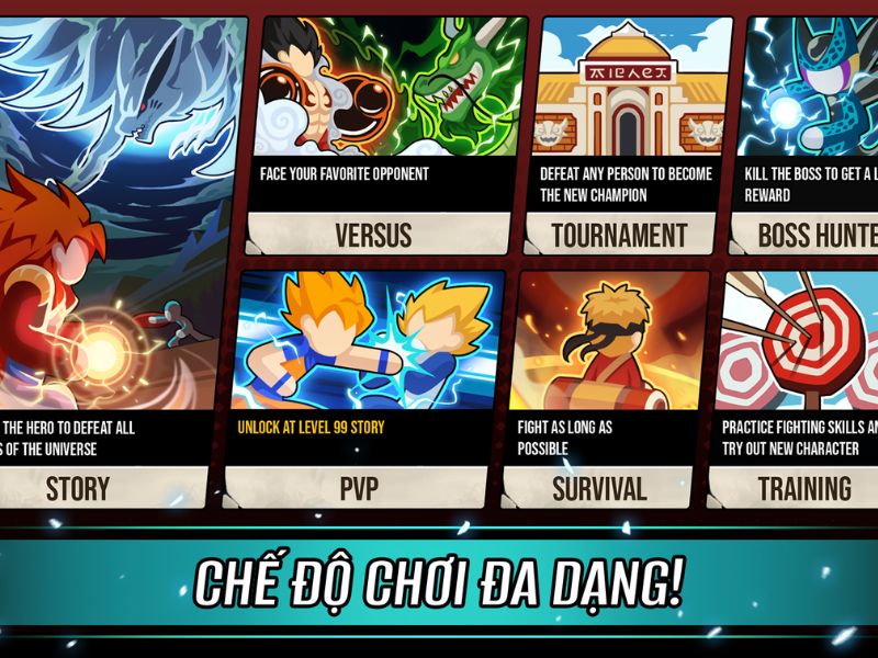 Có đến 7 chế độ chơi khác nhau trong Chiến Binh Đa Vũ Trụ Đại Chiến