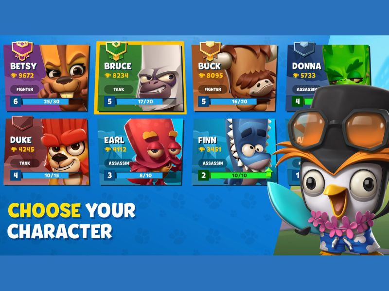 Đa Dạng Loại Thú Cho Bạn Lựa Chọn Nhập Vai Trong Zooba 